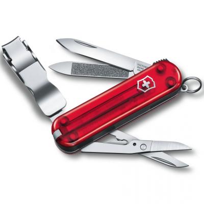 Victorinox švicarski žepni nož Nail Clip 580, transparentno rdeč (0.6463.T)