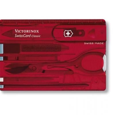 Victorinox SwissCard Classic, transparentno rdeč (0.7100.T)