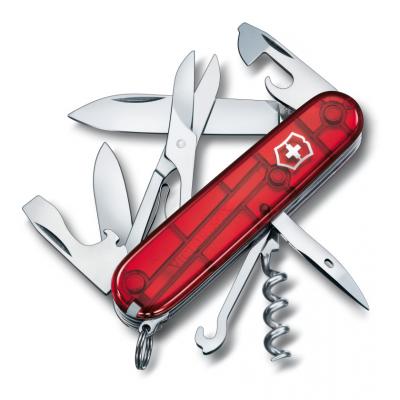 Victorinox švicarski žepni nož Climber, transparentno rdeč (1.3703.T)