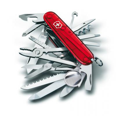 Victorinox švicarski žepni nož SwissChamp, transparentno rdeč (1.6795.T)