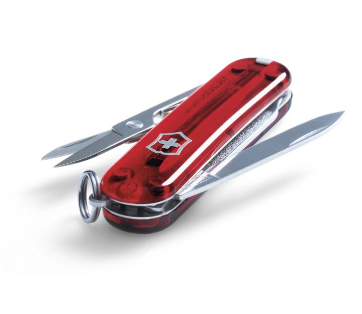 Victorinox švicarski žepni nož Signature, transparentno rdeč (0.6225.T)