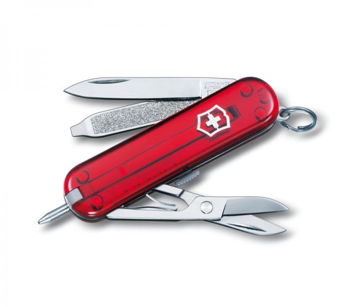 Victorinox švicarski žepni nož Signature, transparentno rdeč (0.6225.T)