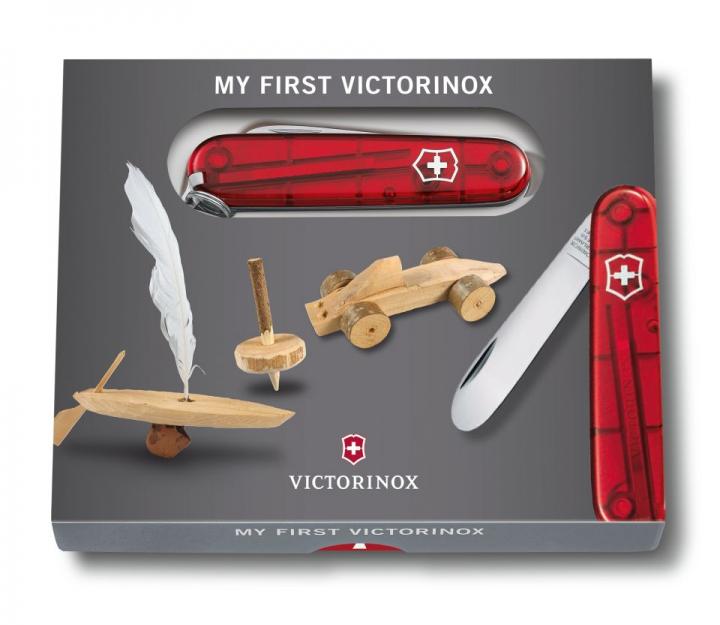 Victorinox švicarski žepni nož My first Victorinox, transparentno moder (0.2373.T2)
