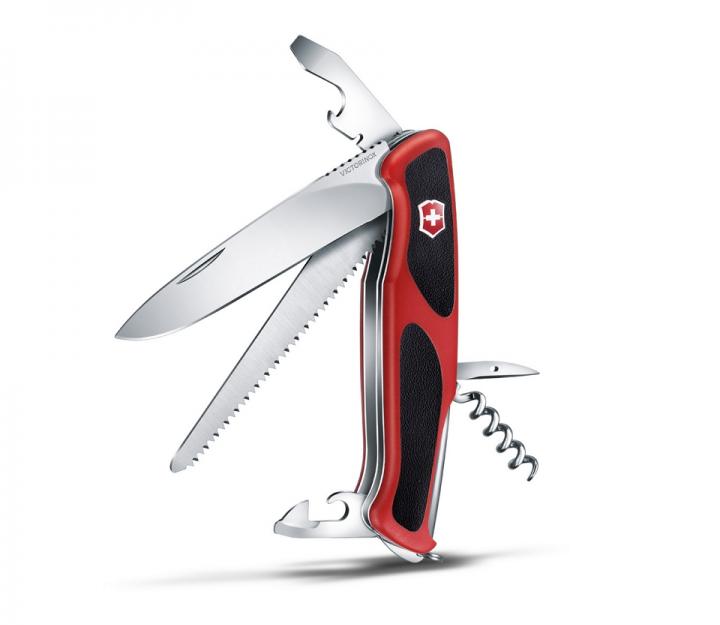 Victorinox švicarski žepni nož RangerGrip 55, rdeč/črn (0.9563.C)